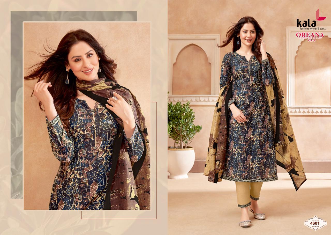 Oreana Vol 4 By Kala Cotton Dress Material Catalog